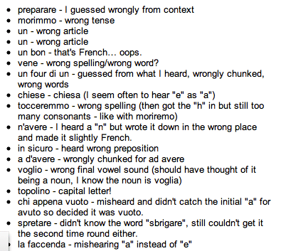 My analysis of my errors