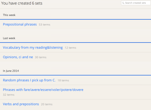 My Quizlet Sets!