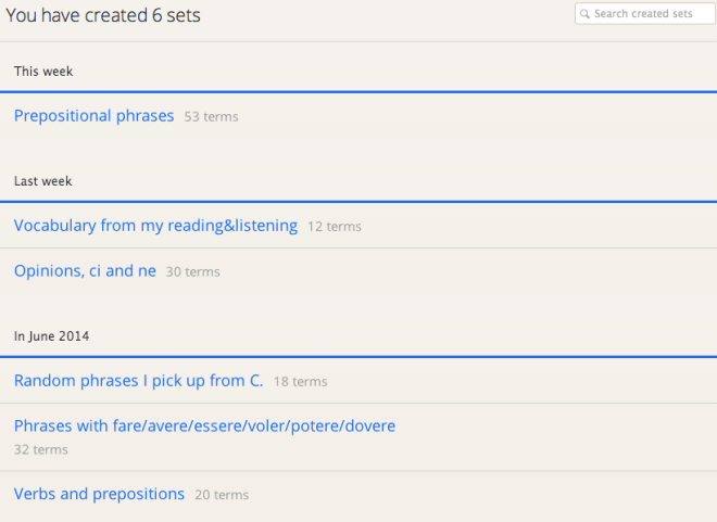 My Quizlet Sets!