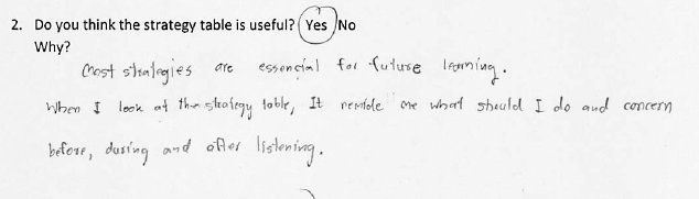 Comments on the strategy table (3)