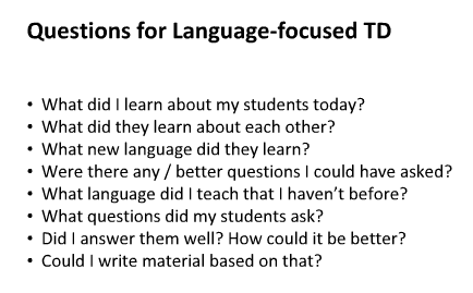 Questions to help us develop!